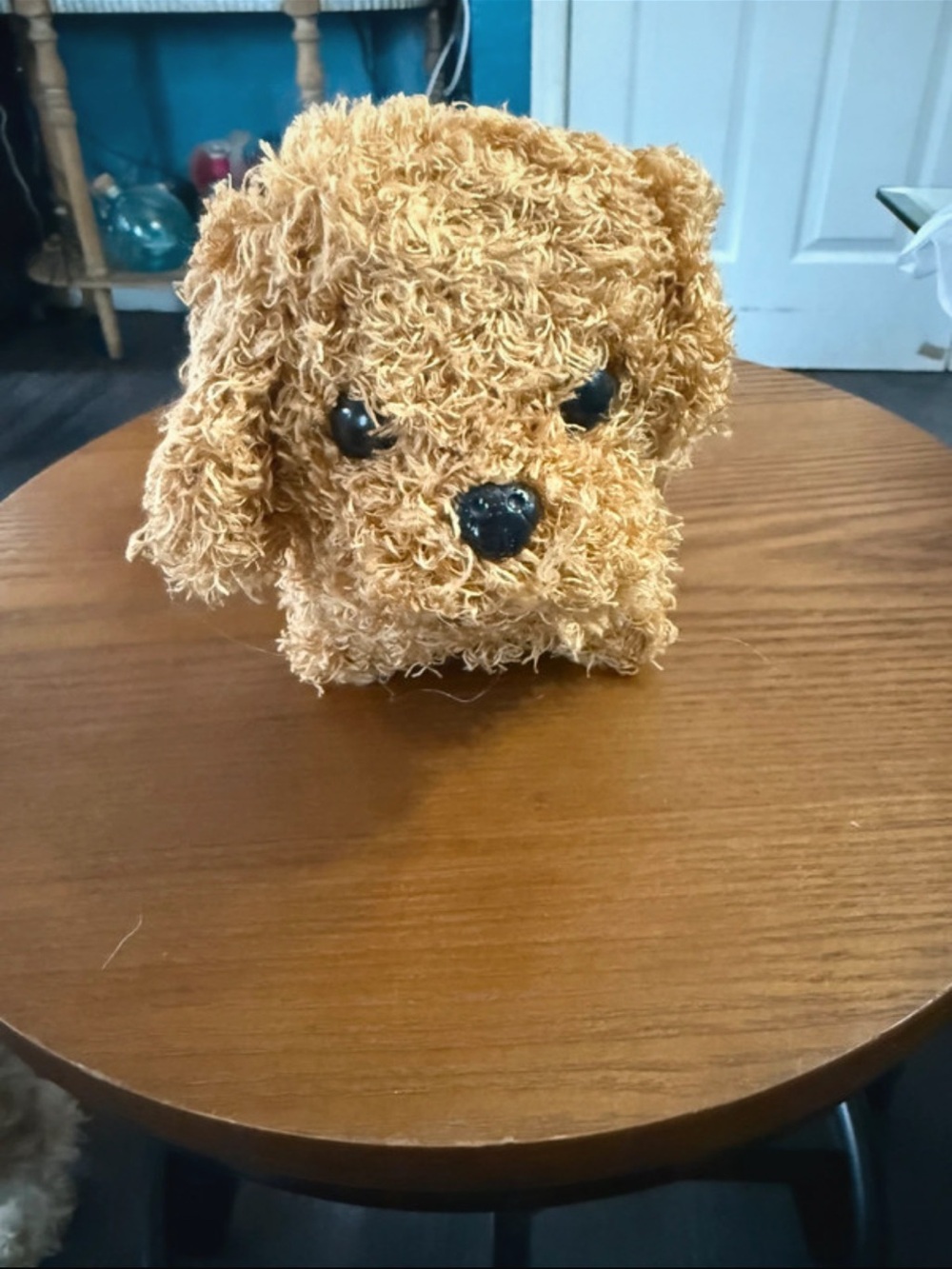 Moving Dog Toy - Tan Curly Fur Puppy-